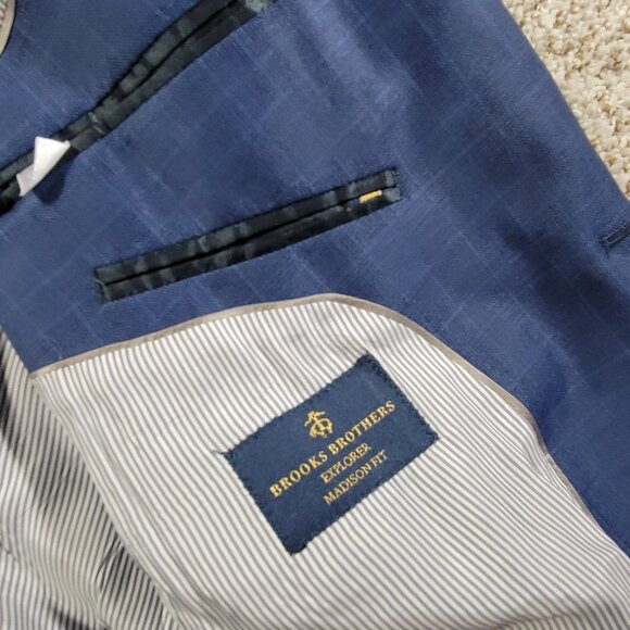 Brooks Brothers Explorer Blazer Mens 41R Madison Wool Blend Sport Jacket Plaid - Picture 3 of 10